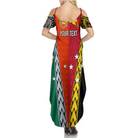 Personalised Papua New Guinea Mix Penama Family Matching Summer Maxi Dress and Hawaiian Shirt Tribal Patterns Half-Half Style - Wonder Print Shop