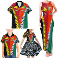 Personalised Papua New Guinea Mix Penama Family Matching Tank Maxi Dress and Hawaiian Shirt Tribal Patterns Half-Half Style - Wonder Print Shop