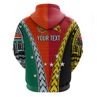Personalised Papua New Guinea Mix Penama Hoodie Tribal Patterns Half-Half Style - Wonder Print Shop