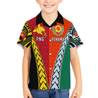 Personalised Papua New Guinea Mix Penama Kid Hawaiian Shirt Tribal Patterns Half-Half Style - Wonder Print Shop