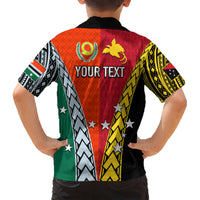 Personalised Papua New Guinea Mix Penama Kid Hawaiian Shirt Tribal Patterns Half-Half Style - Wonder Print Shop