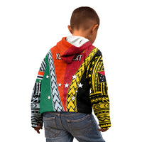 Personalised Papua New Guinea Mix Penama Kid Hoodie Tribal Patterns Half-Half Style - Wonder Print Shop