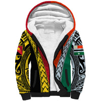 Personalised Papua New Guinea Mix Penama Sherpa Hoodie Tribal Patterns Half-Half Style - Wonder Print Shop