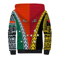 Personalised Papua New Guinea Mix Penama Sherpa Hoodie Tribal Patterns Half-Half Style - Wonder Print Shop
