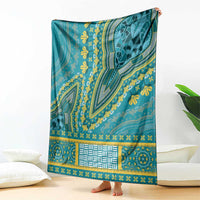 African Dashiki Blanket Luxury Teal