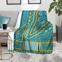 African Dashiki Blanket Luxury Teal