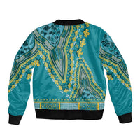 African Dashiki Bomber Jacket Luxury Teal LT7 - Wonder Print Shop