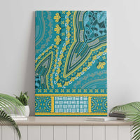 African Dashiki Canvas Wall Art Luxury Teal LT7 - Wonder Print Shop