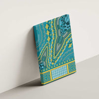 African Dashiki Canvas Wall Art Luxury Teal LT7 - Wonder Print Shop