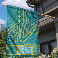 African Dashiki Garden Flag Luxury Teal - Wonder Print Shop
