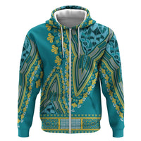 African Dashiki Hoodie Luxury Teal - Wonder Print Shop
