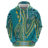 African Dashiki Hoodie Luxury Teal - Wonder Print Shop