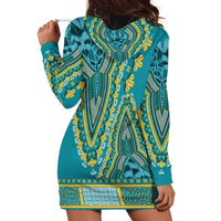 African Dashiki Hoodie Dress Luxury Teal - Wonder Print Shop