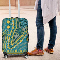 African Dashiki Luggage Cover Luxury Teal - Wonder Print Shop