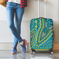 African Dashiki Luggage Cover Luxury Teal - Wonder Print Shop