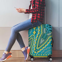 African Dashiki Luggage Cover Luxury Teal - Wonder Print Shop