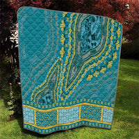African Dashiki Quilt Luxury Teal - Wonder Print Shop