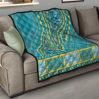 African Dashiki Quilt Luxury Teal - Wonder Print Shop