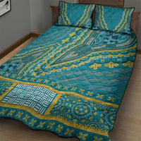 African Dashiki Quilt Bed Set Luxury Teal - Wonder Print Shop