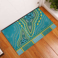 African Dashiki Rubber Doormat Luxury Teal - Wonder Print Shop