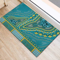 African Dashiki Rubber Doormat Luxury Teal - Wonder Print Shop