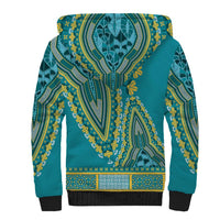 African Dashiki Sherpa Hoodie Luxury Teal - Wonder Print Shop