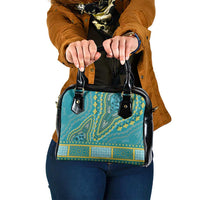 African Dashiki Shoulder Handbag Luxury Teal