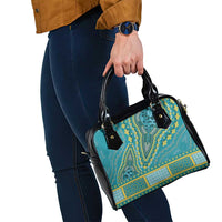 African Dashiki Shoulder Handbag Luxury Teal