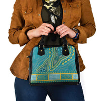 African Dashiki Shoulder Handbag Luxury Teal