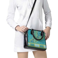 African Dashiki Shoulder Handbag Luxury Teal