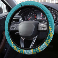 African Dashiki Steering Wheel Cover Luxury Teal - Wonder Print Shop