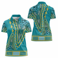 African Dashiki Women Polo Shirt Luxury Teal - Wonder Print Shop