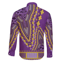 African Dashiki Family Matching Long Sleeve Bodycon Dress and Hawaiian Shirt Luxury Violet LT7 - Wonder Print Shop