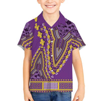 African Dashiki Family Matching Long Sleeve Bodycon Dress and Hawaiian Shirt Luxury Violet LT7 - Wonder Print Shop