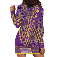 African Dashiki Hoodie Dress Luxury Violet - Wonder Print Shop