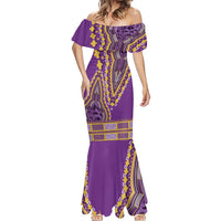 African Dashiki Mermaid Dress Luxury Violet - Wonder Print Shop