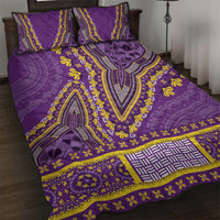 African Dashiki Quilt Bed Set Luxury Violet - Wonder Print Shop