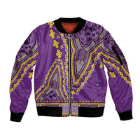 African Dashiki Sleeve Zip Bomber Jacket Luxury Violet - Wonder Print Shop