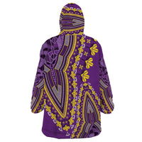 African Dashiki Wearable Blanket Hoodie Luxury Violet - Wonder Print Shop