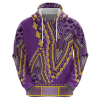 African Dashiki Zip Hoodie Luxury Violet - Wonder Print Shop