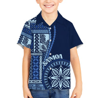 Samoa Siapo Motif Kid Hawaiian Shirt Classic Style - Bue Ver - Wonder Print Shop