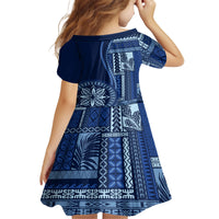 Samoa Siapo Motif Kid Short Sleeve Dress Classic Style - Bue Ver - Wonder Print Shop