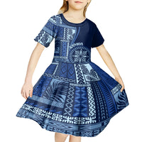 Samoa Siapo Motif Kid Short Sleeve Dress Classic Style - Bue Ver - Wonder Print Shop