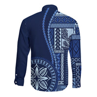 Samoa Siapo Motif Long Sleeve Button Shirt Classic Style - Bue Ver - Wonder Print Shop