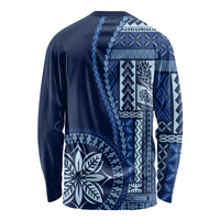 Samoa Siapo Motif Long Sleeve Shirt Classic Style - Bue Ver - Wonder Print Shop