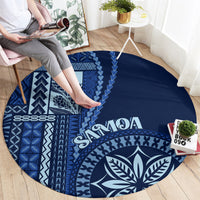 samoa-siapo-motif-round-carpet-classic-style-bue-ver