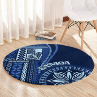 samoa-siapo-motif-round-carpet-classic-style-bue-ver