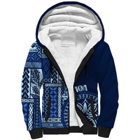 Samoa Siapo Motif Sherpa Hoodie Classic Style - Bue Ver - Wonder Print Shop