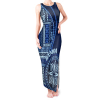 Samoa Siapo Motif Tank Maxi Dress Classic Style - Bue Ver - Wonder Print Shop