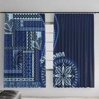 Samoa Siapo Motif Window Curtain Classic Style - Bue Ver - Wonder Print Shop